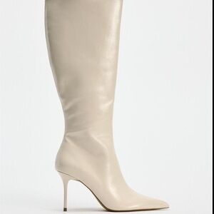Zara Cream Heeled Boots